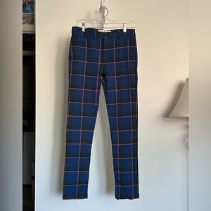 TOPMAN stretch skinny colorful plaid pants